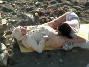 Ukrainians have a xxx lovemaking on the naturist beach
