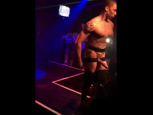 Large cocked stud flash unclothe dance on stage